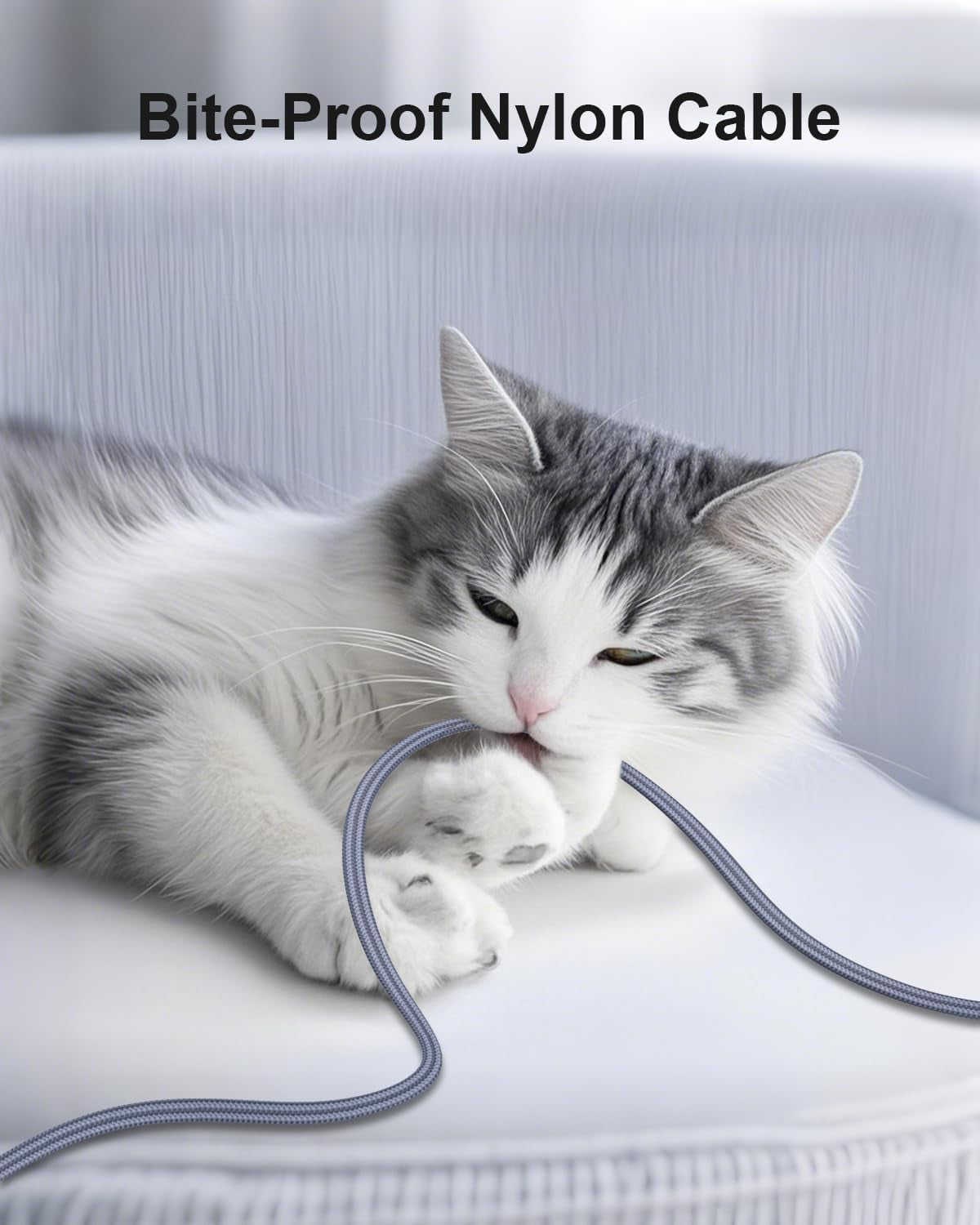 Short Ethernet Cable 1.5 Ft - Nylon Braided Flat High Speed Cat 7 Internet Cable LAN Cable Shielded Fast and Stable Ethernet Cord for Home and Office